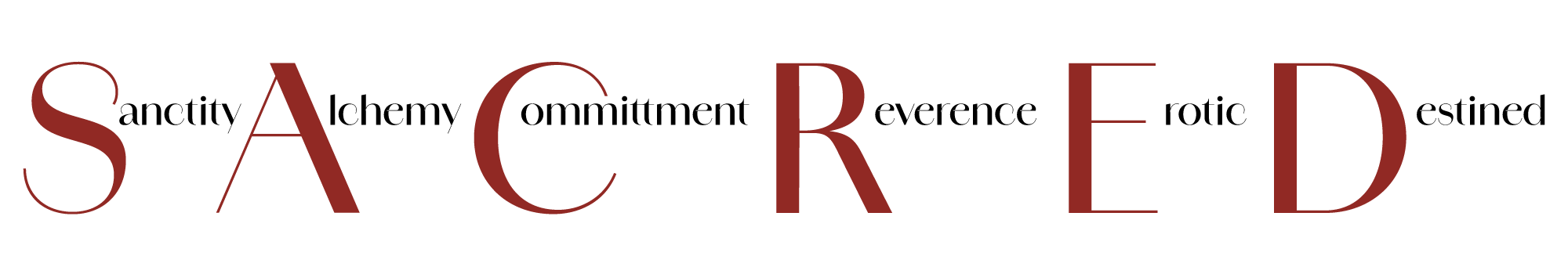The O+Positive Way Sacred Header 'Sacred' text written out